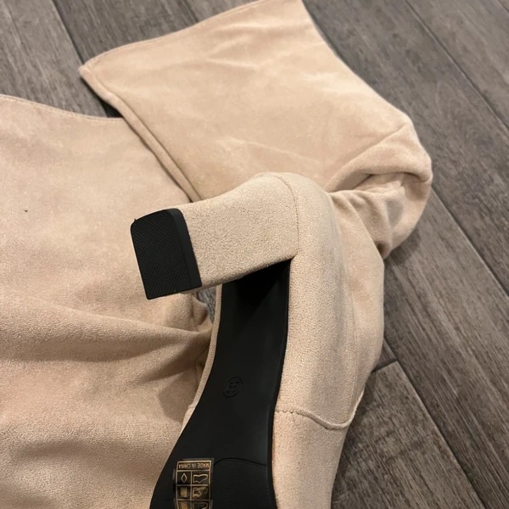 Chic Beige Heeled Boots - image 2